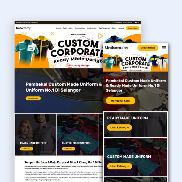 Uniform.my website design Jaring Digital
