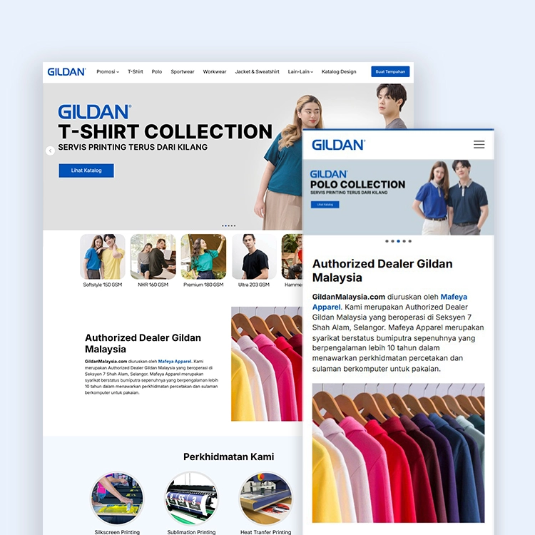 Gildan Malaysia website design Jaring Digital