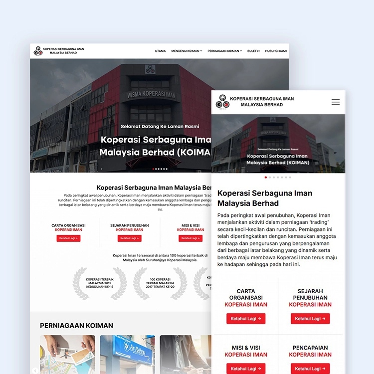 Koperasi Serbaguna Iman website design Jaring Digital