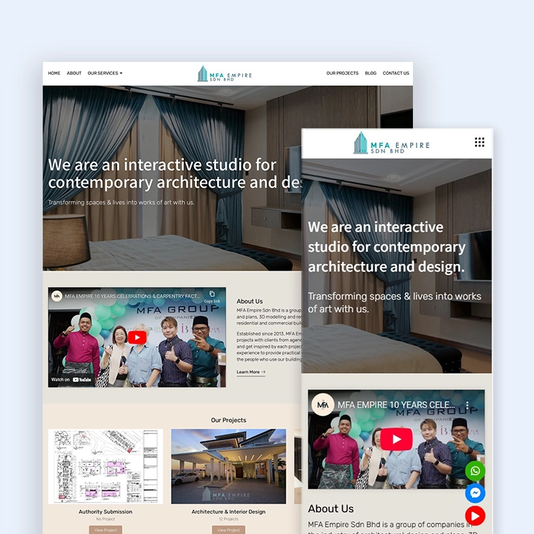 MFA Empire website design Jaring Digital