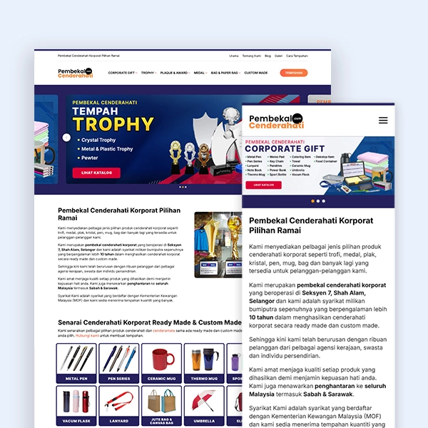 Pembekal Cenderahati website design Jaring Digital