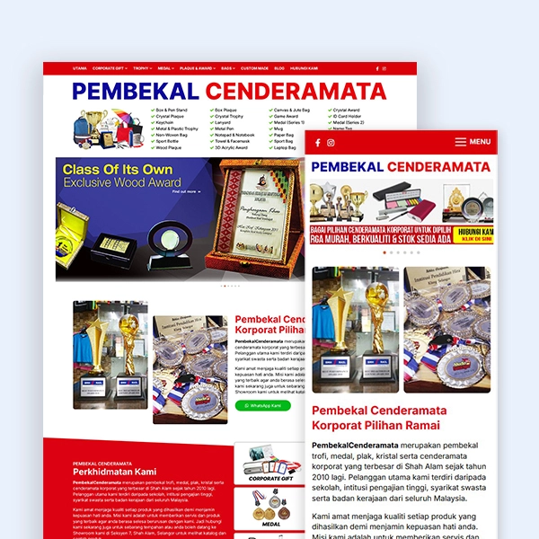 Pembekal Cenderamata website design Jaring Digital