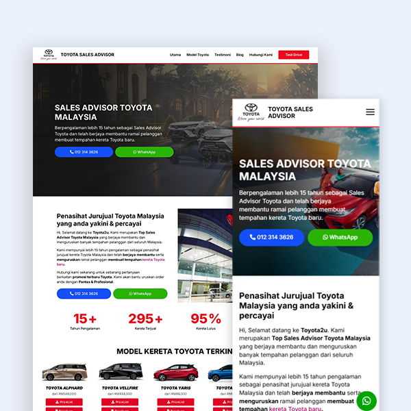 Toyota2u website design Jaring Digital