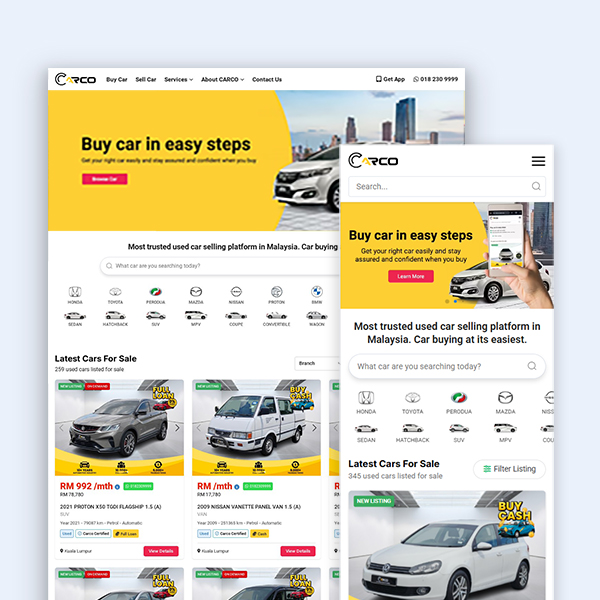 Carco Malaysia website design Jaring Digital