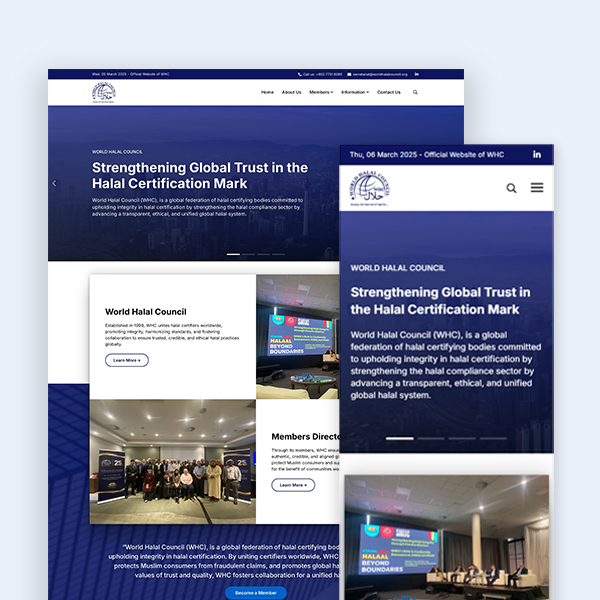 World Halal Council website design Jaring Digital