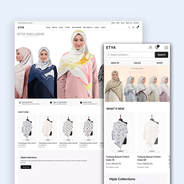 Etya website design Jaring Digital